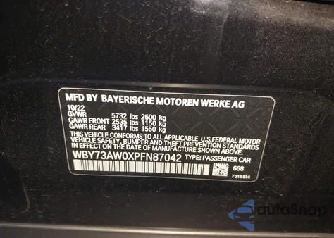 2023 BMW I4 Edrive40 z USA, uszkodzony, nr VIN WBY73AW0XPFN87042